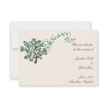 アイボリーのグリーンハートツリー　セーブ・ザ・デート