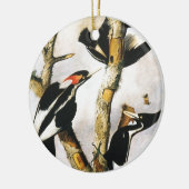 アイボリーのハシミキツツキ(ジョセフ・バーソロミュー・キッド) セラミックオーナメント (左)