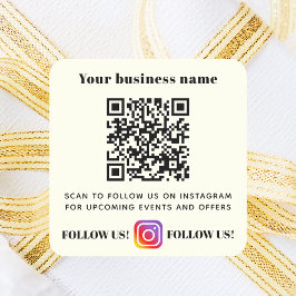 アイボリーのビジネス名QRコードInstagram スクエアシール