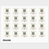 アイボリーのビジネス名QRコードInstagram スクエアシール (シート)