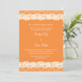 アイボリーのレースの結婚式招待状 招待状 (スタンド正面)