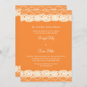 アイボリーのレースの結婚式招待状 招待状 (正面/裏面)