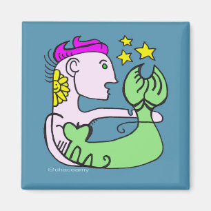 アイボリーの人魚(ピンクの髪) マグネット