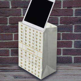 アイボリーの偽金フランスの紋章 ミディアムペーパーバッグ