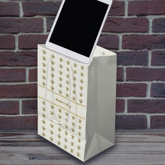 アイボリーの偽金フランスの紋章 ミディアムペーパーバッグ