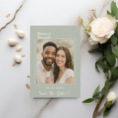 アイボリーの写真付きラグジュアリー結婚式Save the Date セーブザデート