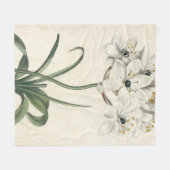 アイボリーの庭 フリースブランケット (正面(横))