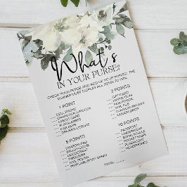 アイボリーの白いフローラゲームあなたの財布の中の白 チラシ