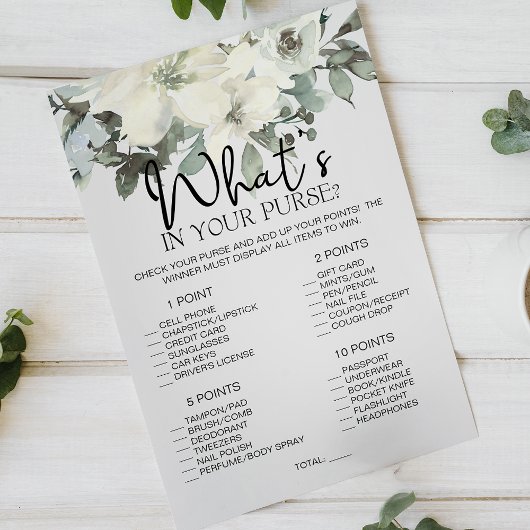 アイボリーの白いフローラゲームあなたの財布の中の白 チラシ