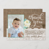 アイボリーの真新しい洗礼か第1聖餐のサンキューカード サンキューカード (正面/裏面)