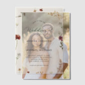 アイボリーの秋の野の花の秋の結婚式 ベラム紙招待状 (オフセット (カップル))