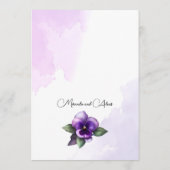 アイボリーの紫と銀の花柄テーマ メニュー (裏面)