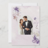 アイボリーの結婚式招待状|モーブのフラワーデザイン 招待状 (裏面)