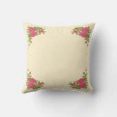 アイボリーの美しい牡丹の花 クッション (裏面)