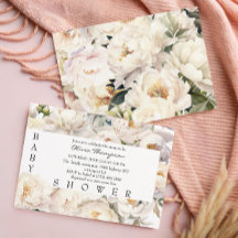 アイボリーの芍薬 フローラル ベビーシャワー