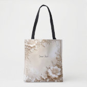 アイボリーの花のトートバッグ トートバッグ (正面)