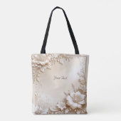 アイボリーの花のトートバッグ トートバッグ (裏面)