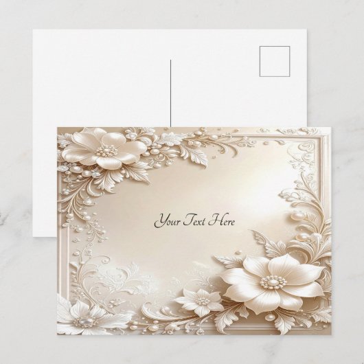 アイボリーの花のポストカード ポストカード (正面/裏面)