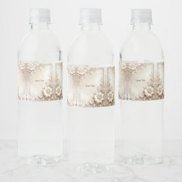 アイボリーの花の水ボトルラベル ペットボトルラベル