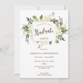 アイボリーの花のbohoの卒業のパーティの招待状 招待状 (正面)