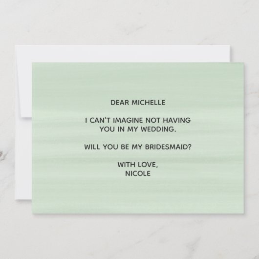 アイボリーの花束フローラは私の花嫁になる 招待状 (裏面)