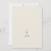 アイボリーの野の花の写真入りカード セーブザデート (裏面)