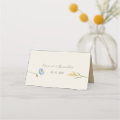 アイボリーの野の花の結婚式 プレイスカード (裏面)