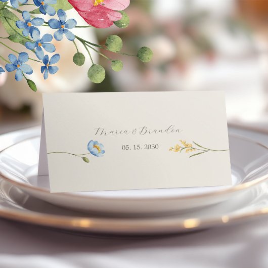 アイボリーの野の花の結婚式 プレイスカード