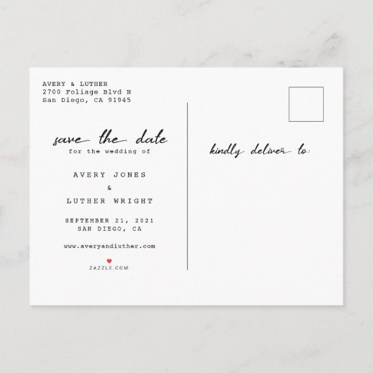 アイボリーの金ゴールドの群葉の保存日付 案内ポストカード (裏面)