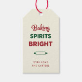 アイボリーの"Baking Spirits Bright"クリスマスタグ ギフトタグ (正面)