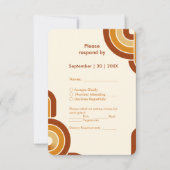 アイボリーはっきりしたレトロ1970結婚年代 出欠カード (正面)