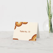 アイボリーはっきりしたレトロ1970結婚sのテーブル番号 サンキューカード (正面)