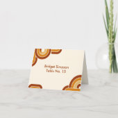 アイボリーはっきりしたレトロ1970s結婚のゲストカード サンキューカード (正面)