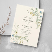 アイボリーは一つのデリケートな野結婚花の 招待状