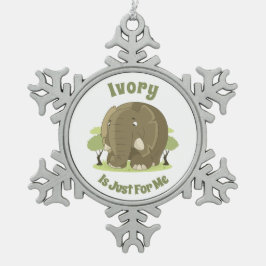 アイボリーは私のためだけのスノーフレークのフレームオーナメント スノーフレークピューターオーナメント