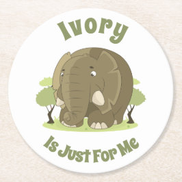 アイボリーは私のためだけの紙コースター ラウンドペーパーコースター