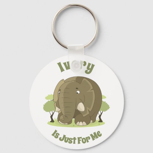 アイボリーはJust For MeボタンKeychain キーホルダー (正面)