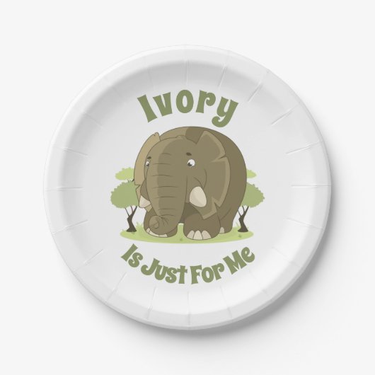 アイボリーはJust For Me紙プレート ペーパープレート (正面)