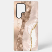 アイボリーアゲモダンート&バラ金ゴールドグリッターモノグラム SAMSUNG GALAXYケース (裏面)