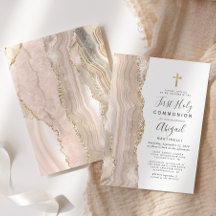 アイボリーアゲート金ゴールドグリッターファーストホーリーコミュニオン