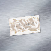 アイボリーアゲート金ゴールドグリッターラグジュアリー マグネット名刺 (インサイチュ)