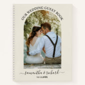 アイボリーアパーソナライズされたーチフォ結婚トズゲスト ノートブック (正面)