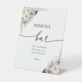 アイボリーアンドブルーボホフローラミモサバー標識 台座サイン (正面)