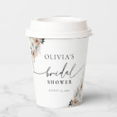 アイボリーアンドブルーボーフローラブライダルシャワー紙カップ 紙コップ (裏面)