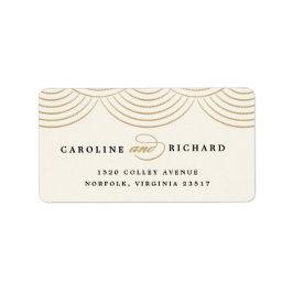 アイボリーアールデコストリングライト差出人住所ラベル ラベル