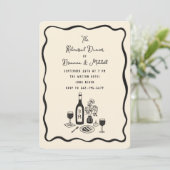 アイボリーインお洒落クウェー縁どクリハーサルディナー 招待状 (スタンド正面)