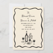 アイボリーインお洒落クウェー縁どクリハーサルディナー 招待状 (正面)