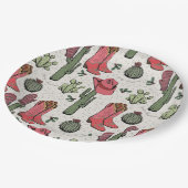 アイボリーウェスタンクリスマス女性のカーボーイブーツハウディクリスマス ペーパープレート (アングル)