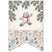 アイボリーウェルカムベビークリスマスウィンターベビーシャワー バンティングフラッグ (第1の旗)