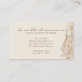 アイボリーウォーターカラーブライドドレスウェディングプランナー 名刺 (裏面)